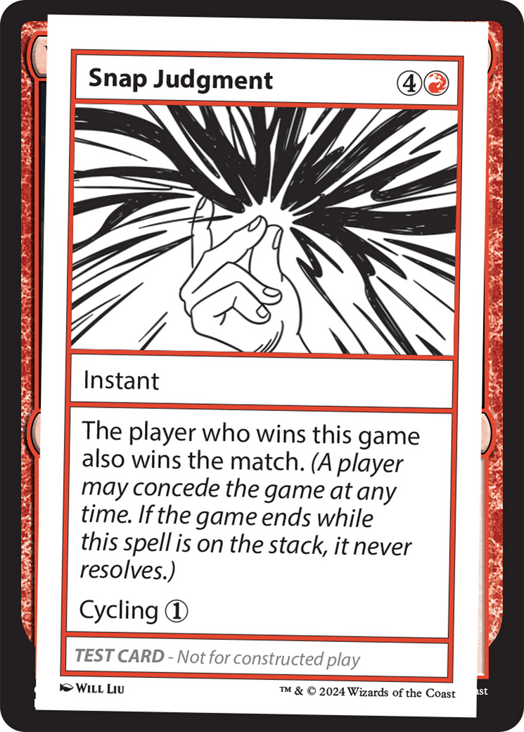 Snap Judgment [Mystery Booster 2 Playtest Cards] | Silver Goblin