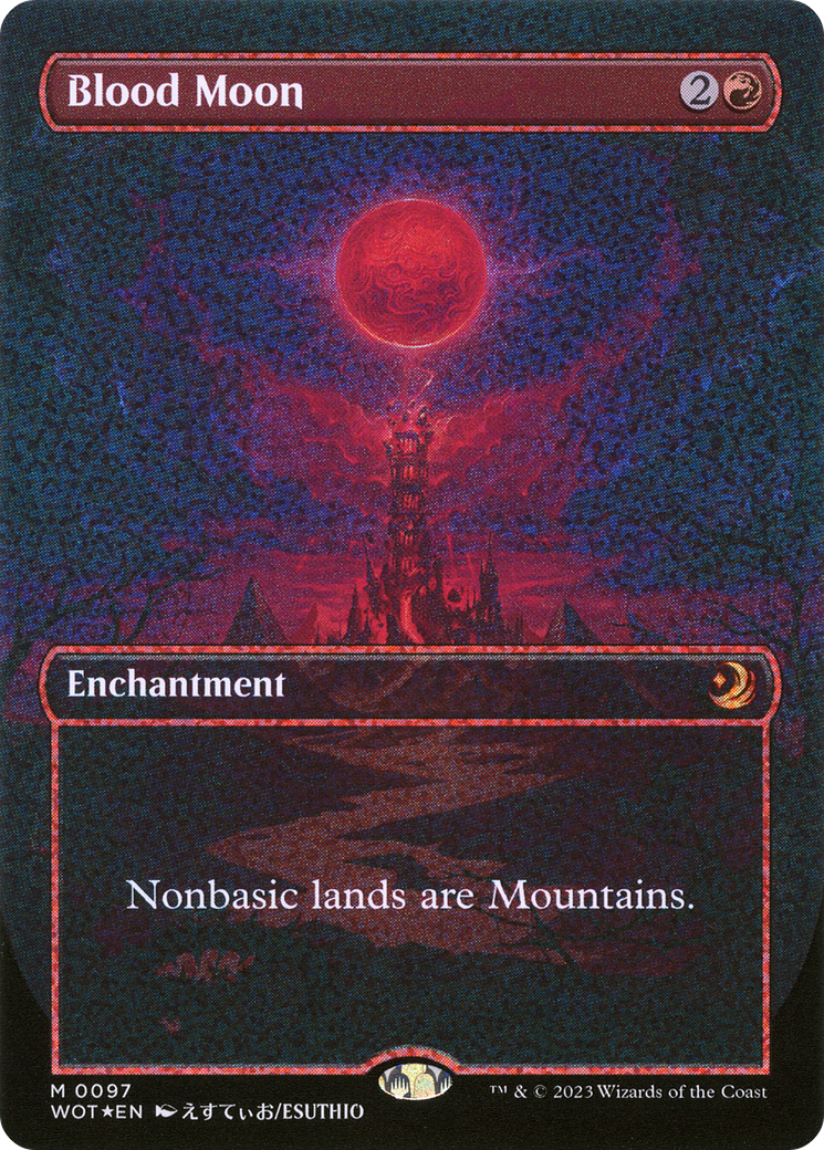 Blood Moon (Anime Borderless) (Confetti Foil) [Wilds of Eldraine: Enchanting Tales]