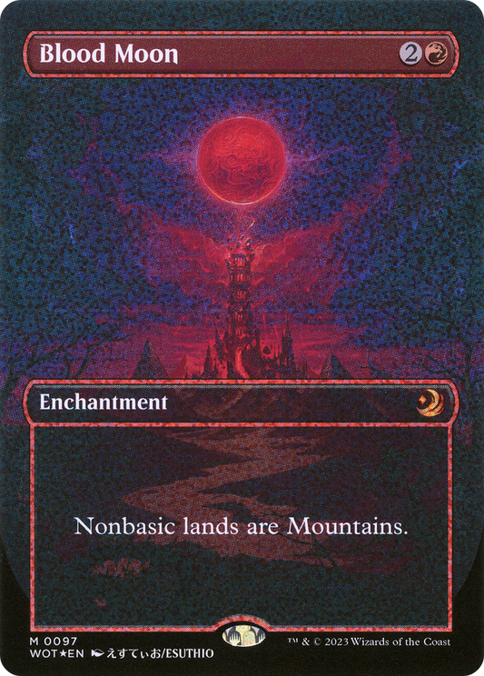 Blood Moon (Anime Borderless) (Confetti Foil) [Wilds of Eldraine: Enchanting Tales]