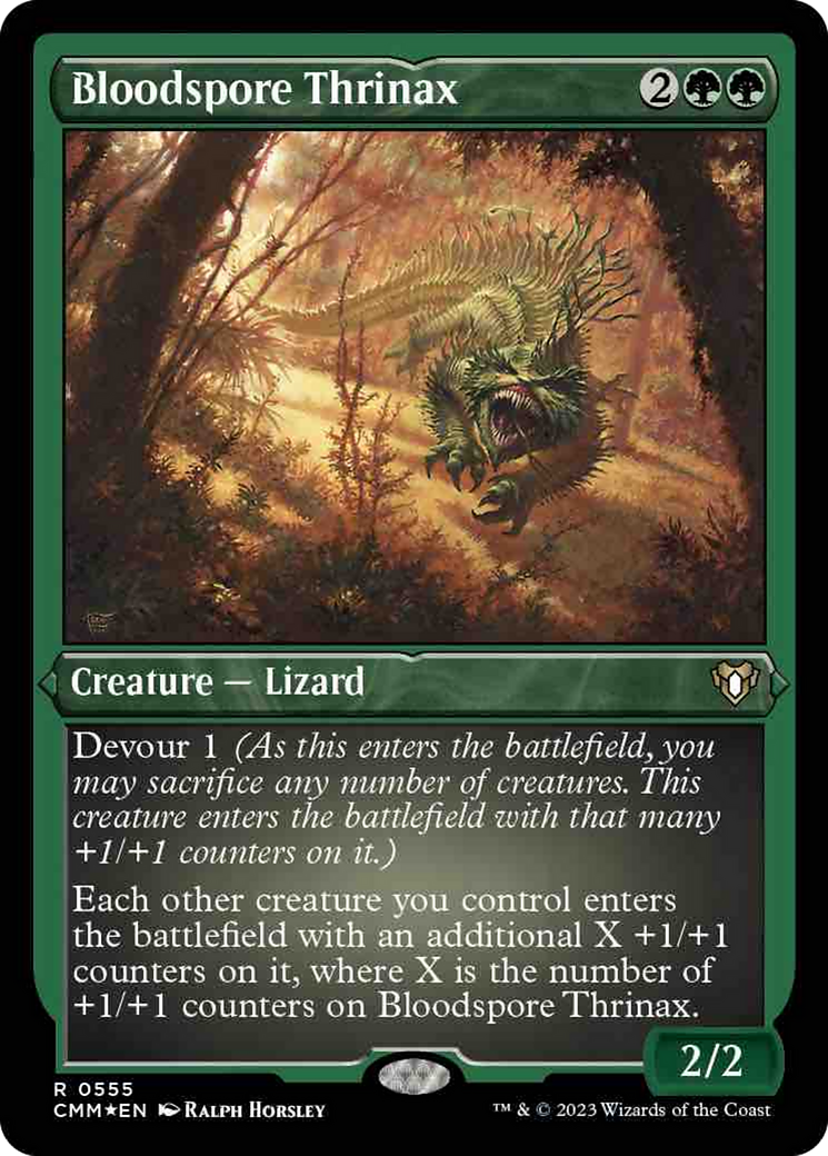 Bloodspore Thrinax (Foil Etched) [Commander Masters] | Silver Goblin