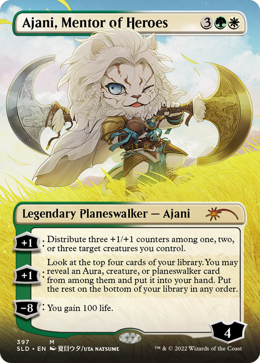 Ajani, Mentor of Heroes (Borderless) [Secret Lair Drop Series]