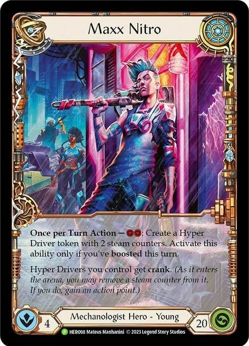 Maxx Nitro - HER098 Rainbow Foil (HER098) - Flesh and Blood: Promo Cards | Silver Goblin