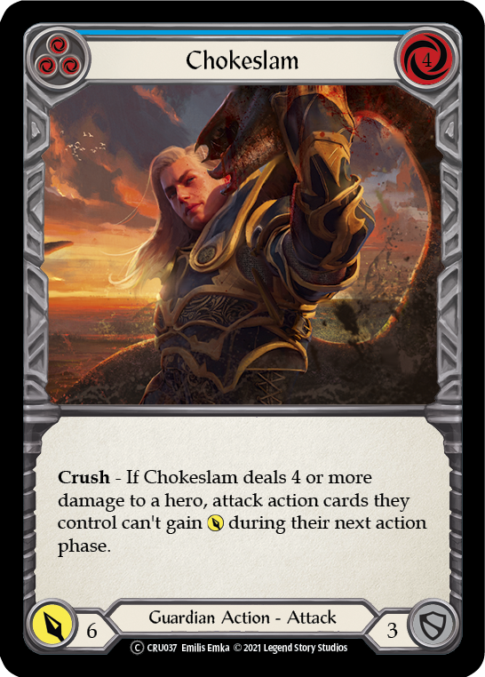 Chokeslam (Blue) Unlimited Edition Rainbow Foil (CRU037) - Crucible of War | Silver Goblin