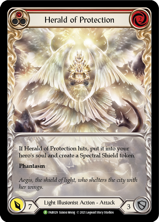 Herald of Protection (Red Extended Art) [FAB029] (Promo)  Rainbow Foil | Silver Goblin
