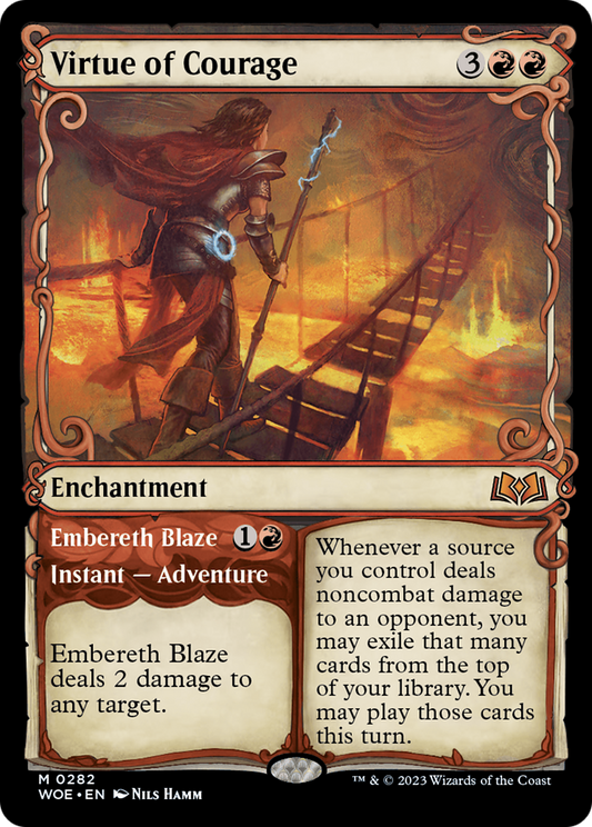 Virtue of Courage // Embereth Blaze (Showcase) [Wilds of Eldraine] Foil