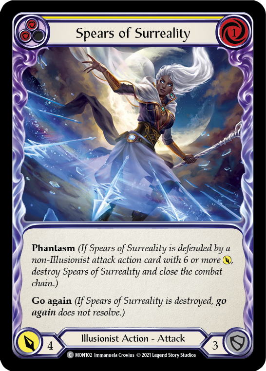 Spears of Surreality (Yellow) [MON102-RF] (Monarch)  1st Edition Rainbow Foil | Silver Goblin