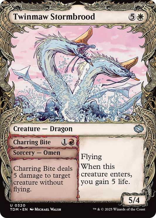 Twinmaw Stormbrood // Charring Bite (Showcase) (320) Foil - Tarkir: Dragonstorm
