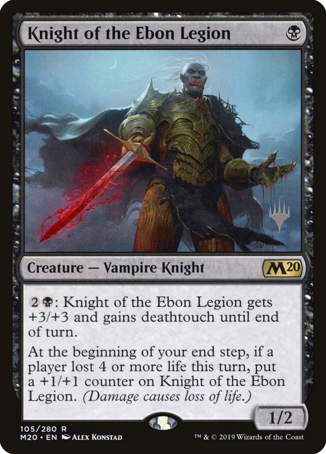 Knight of the Ebon Legion (Promo Pack) [Core Set 2020 Promos] | Silver Goblin