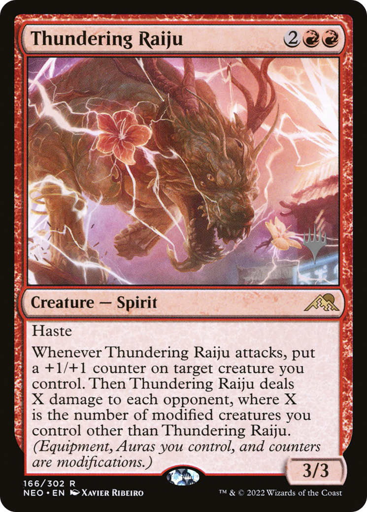 Thundering Raiju (Promo Pack) [Kamigawa: Neon Dynasty Promos] | Silver Goblin