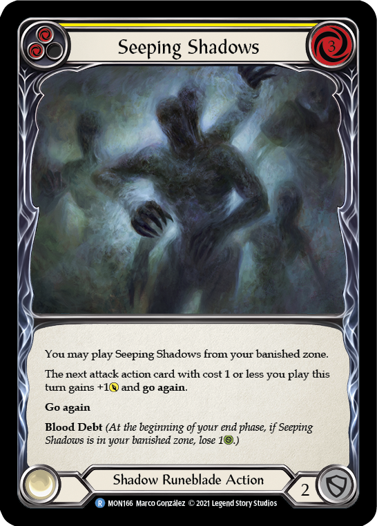 Seeping Shadows (Yellow) [MON166] (Monarch)  1st Edition Normal | Silver Goblin