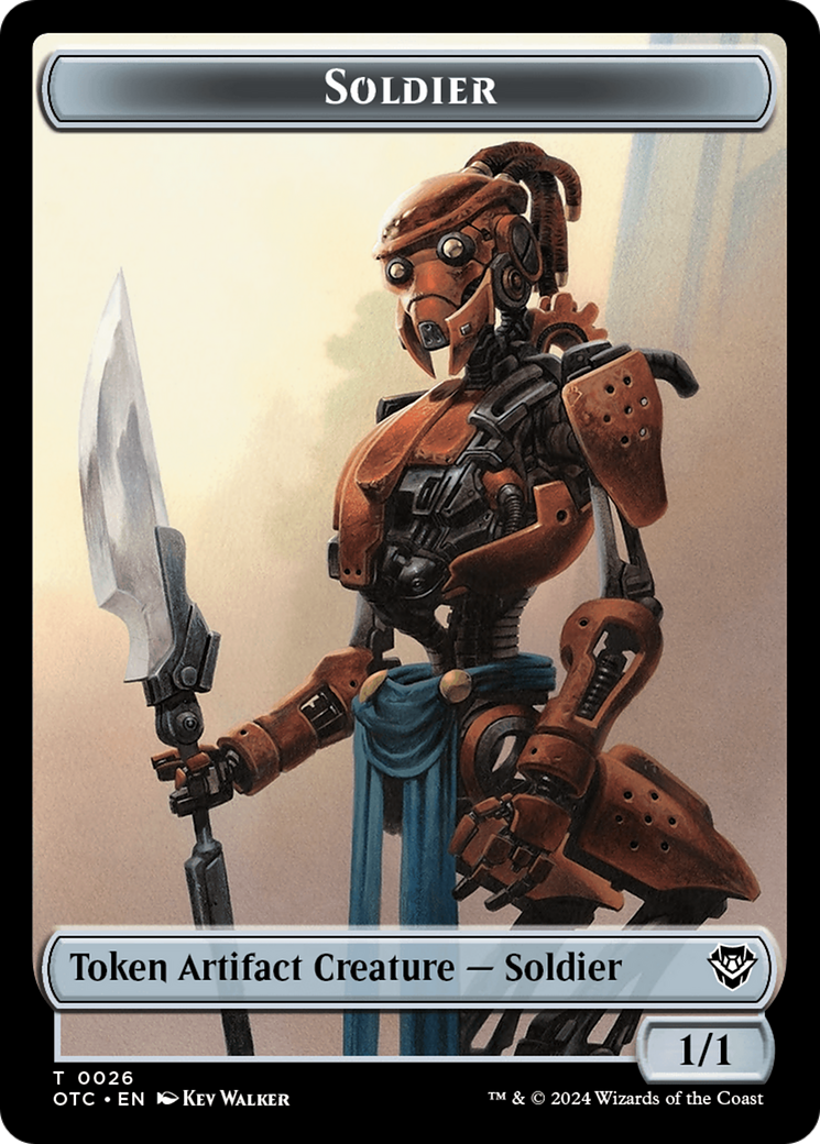 Elemental (0014) // Soldier (0026) Double-Sided Token [Outlaws of Thunder Junction Commander Tokens] | Silver Goblin