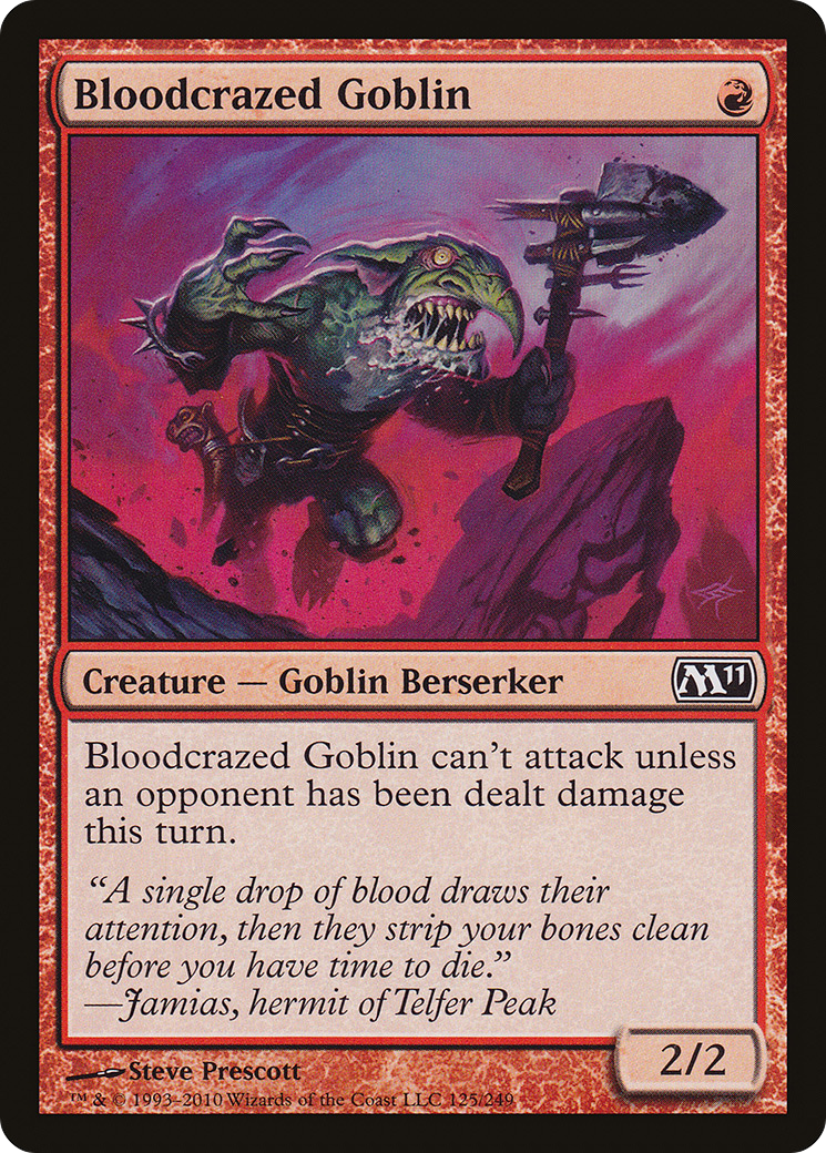 Bloodcrazed Goblin [Magic 2011] | Silver Goblin