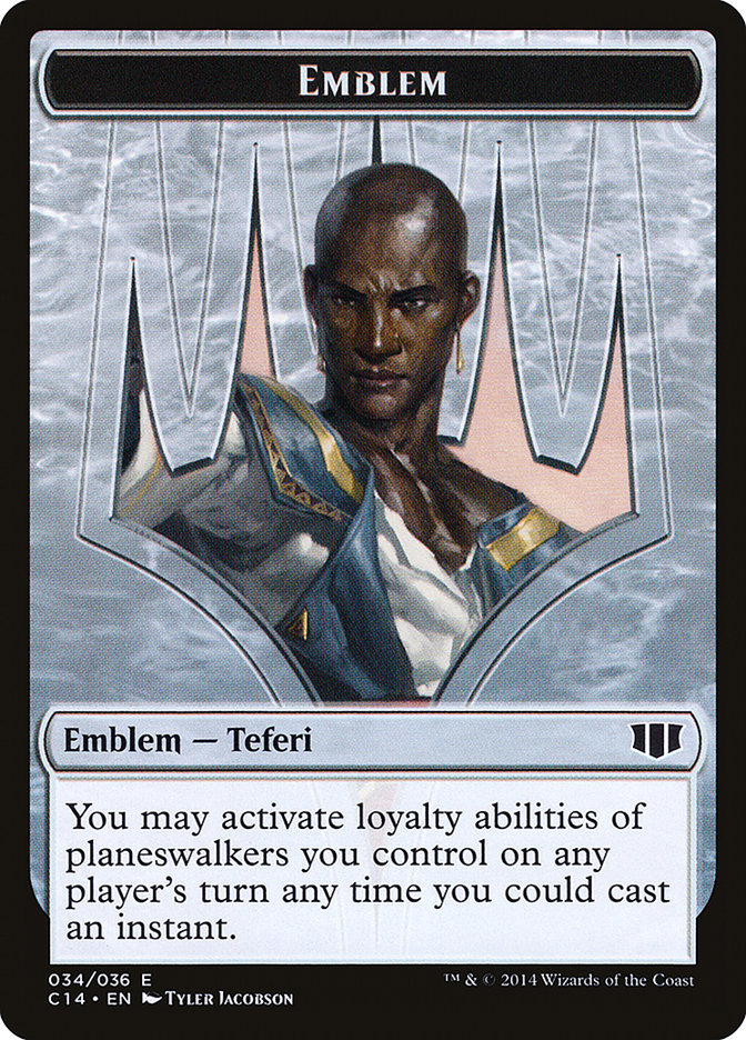 Teferi, Temporal Archmage Emblem // Zombie (011/036) Double-Sided Token [Commander 2014 Tokens] | Silver Goblin