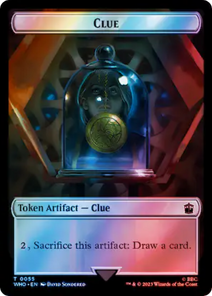 Copy // Clue (0055) Double-Sided Token (Surge Foil) [Doctor Who Tokens] | Silver Goblin