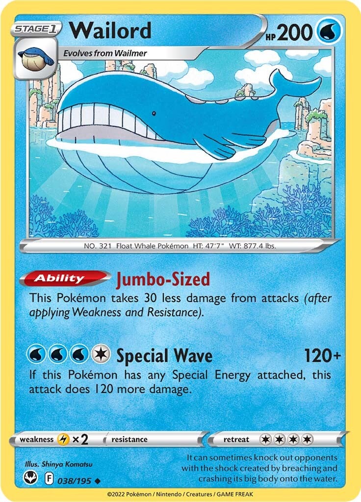 Wailord (038/195) [Sword & Shield: Silver Tempest] | Silver Goblin