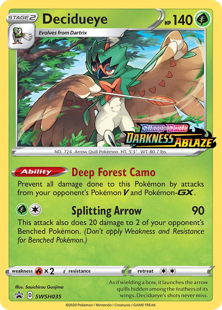 Decidueye (SWSH035) (Prerelease Promo) [Sword & Shield: Black Star Promos] | Silver Goblin