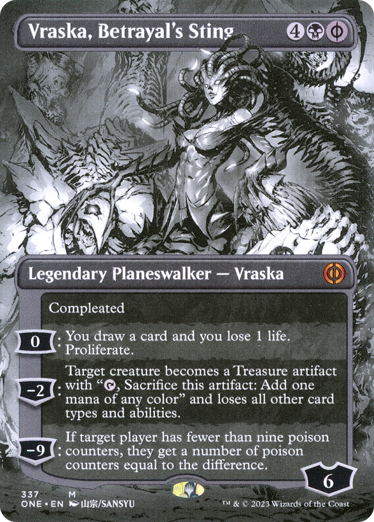 Vraska, Betrayal's Sting (Borderless Manga) [Phyrexia: All Will Be One] | Silver Goblin