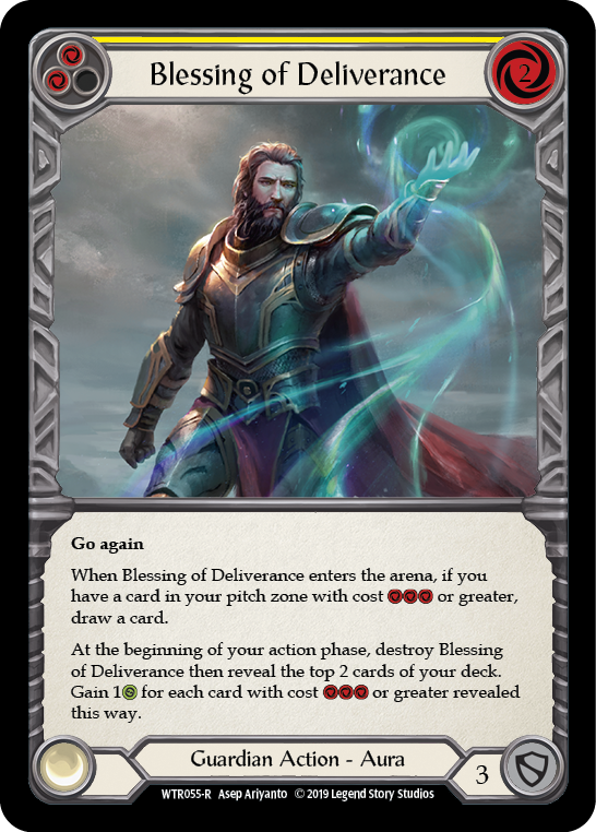 Blessing of Deliverance (Yellow) 1st Edition Rainbow Foil (WTR055) - Welcome to Rathe | Silver Goblin