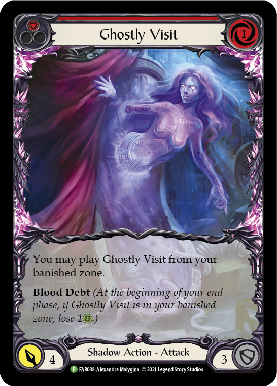 Ghostly Visit (Red) [FAB038] (Promo)  Rainbow Foil | Silver Goblin