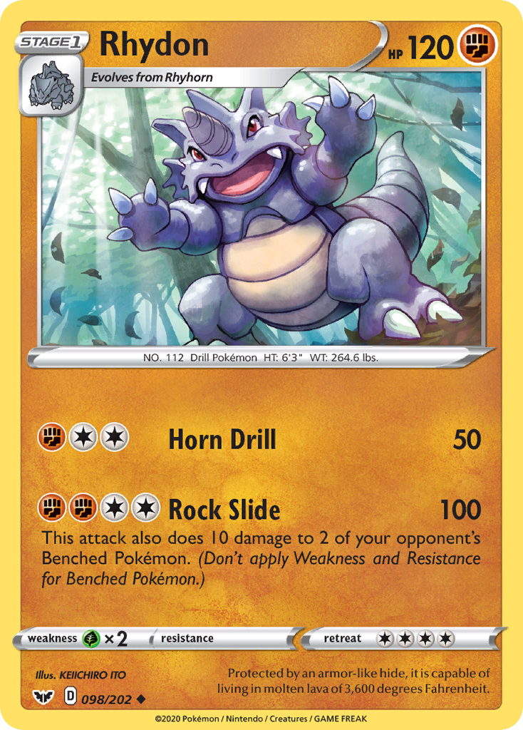 Rhydon (098/202) [Sword & Shield: Base Set] | Silver Goblin