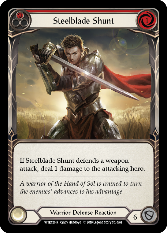 Steelblade Shunt (Red) [WTR126-R] (Welcome to Rathe)  Alpha Print Rainbow Foil | Silver Goblin