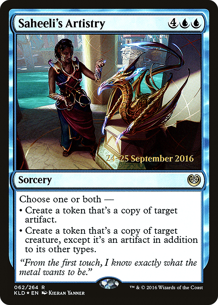 Saheeli's Artistry [Kaladesh Prerelease Promos] | Silver Goblin