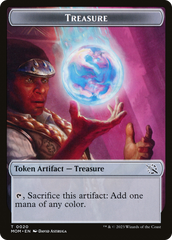 Treasure (20) // Teferi Akosa of Zhalfir Emblem Double-Sided Token [March of the Machine Tokens] | Silver Goblin