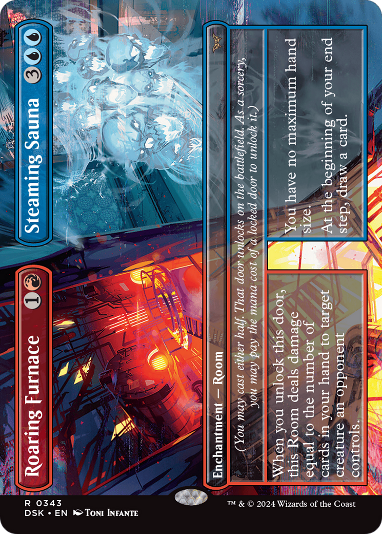 Roaring Furnace // Steaming Sauna (Borderless) [Duskmourn: House of Horror] Foil