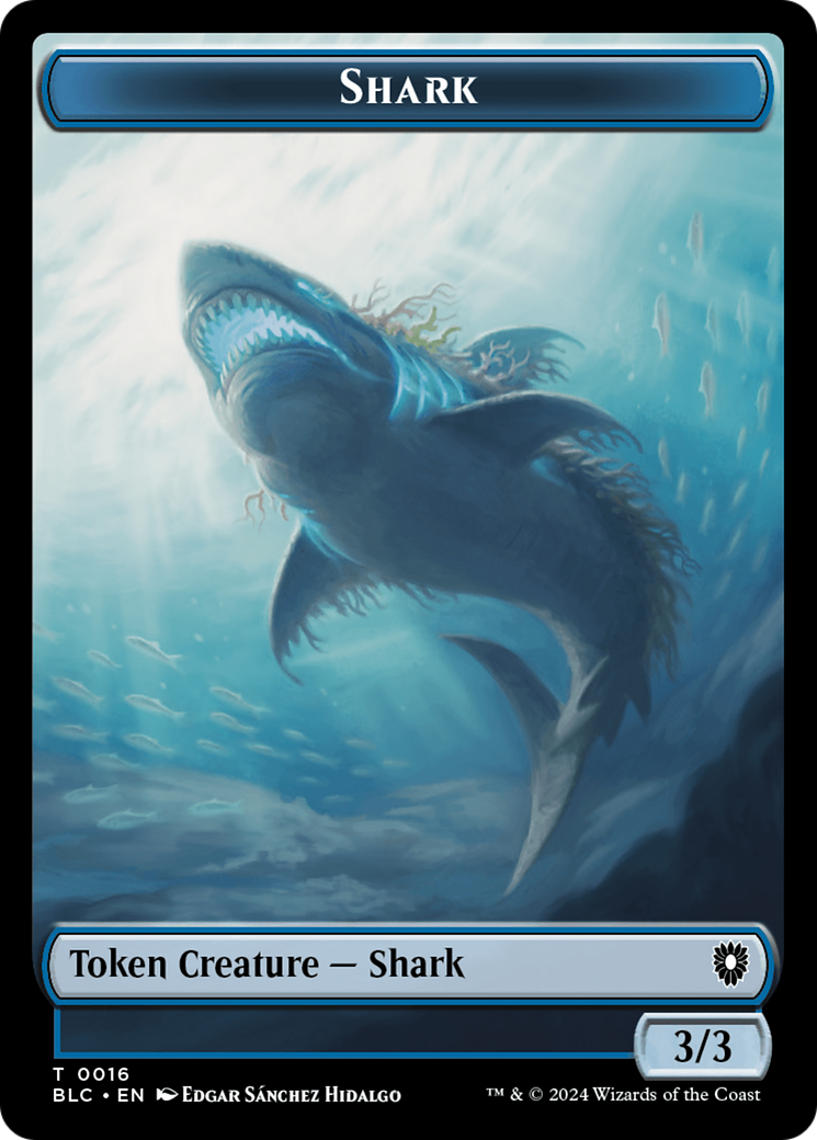 Bird (011) // Shark Double-Sided Token [Bloomburrow Commander Tokens] | Silver Goblin