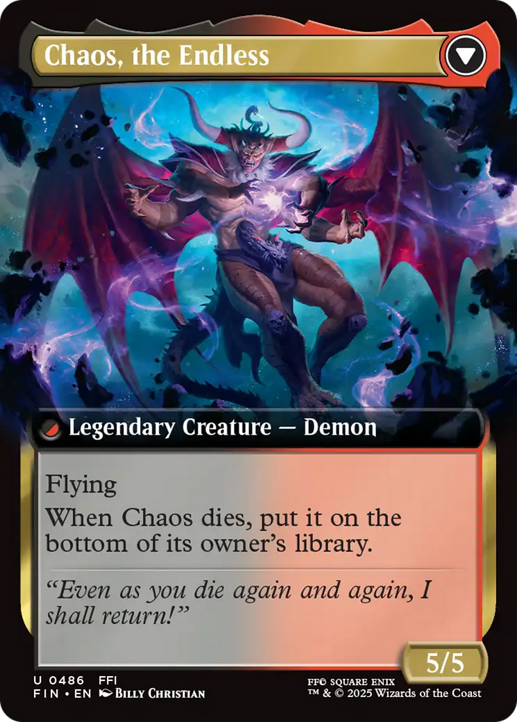 Garland, Knight of Cornelia // Chaos, the Endless (Extended Art) (486) Foil - FINAL FANTASY