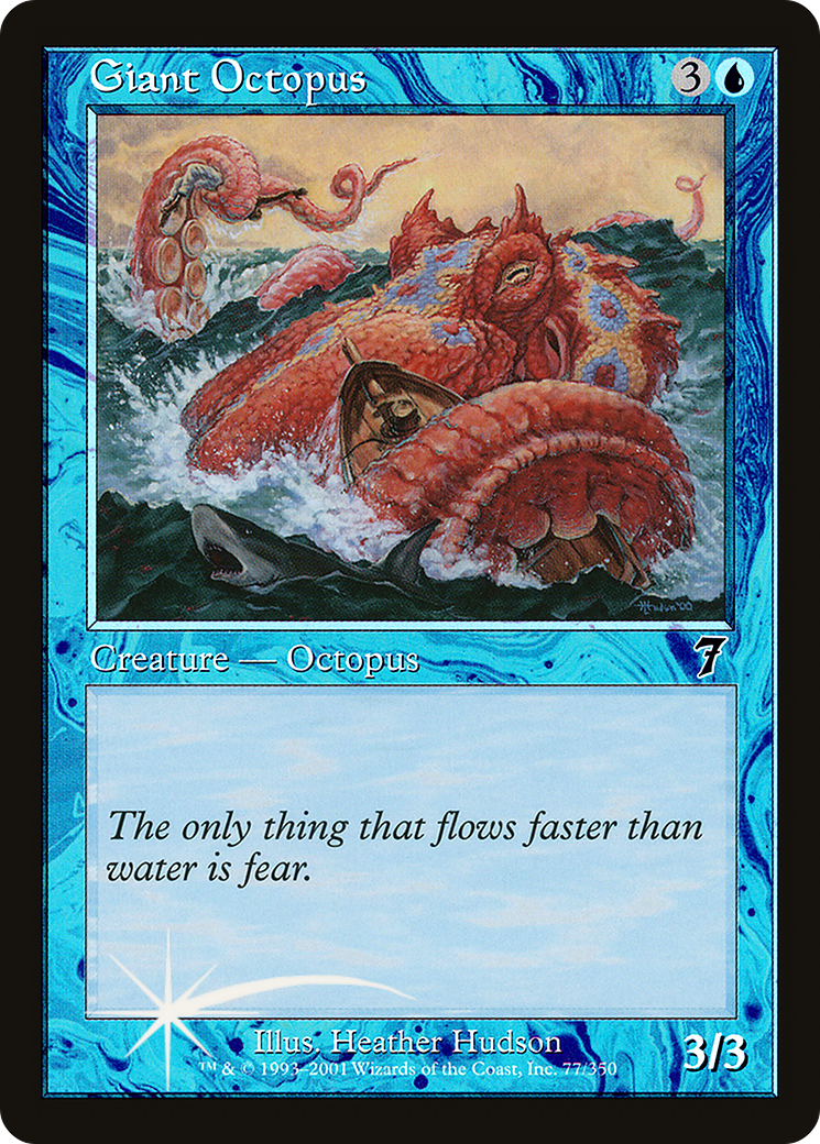 Giant Octopus (077) Foil - Seventh Edition