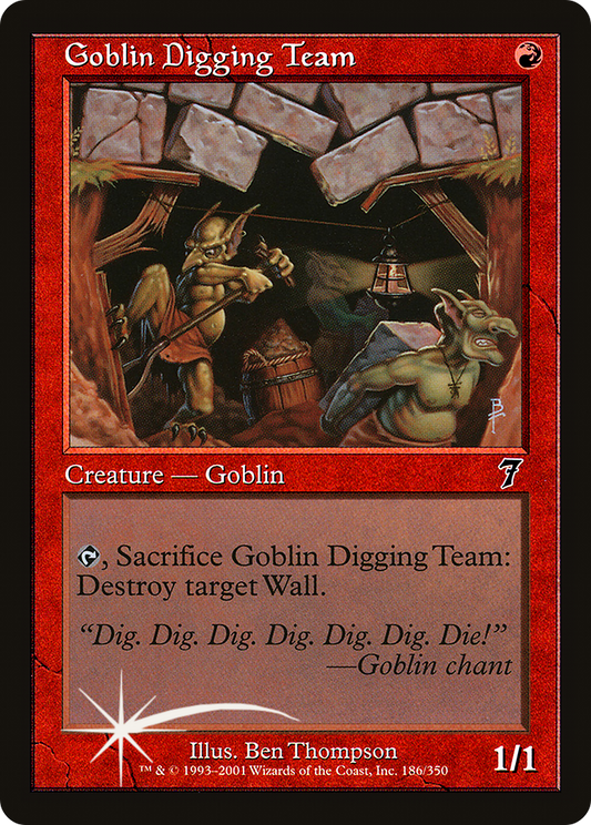 Goblin Digging Team (186) Foil - Seventh Edition