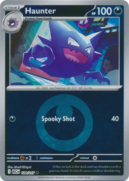 Haunter (Energy Symbol Pattern) (124) Reverse Holofoil - Ascended Heroes