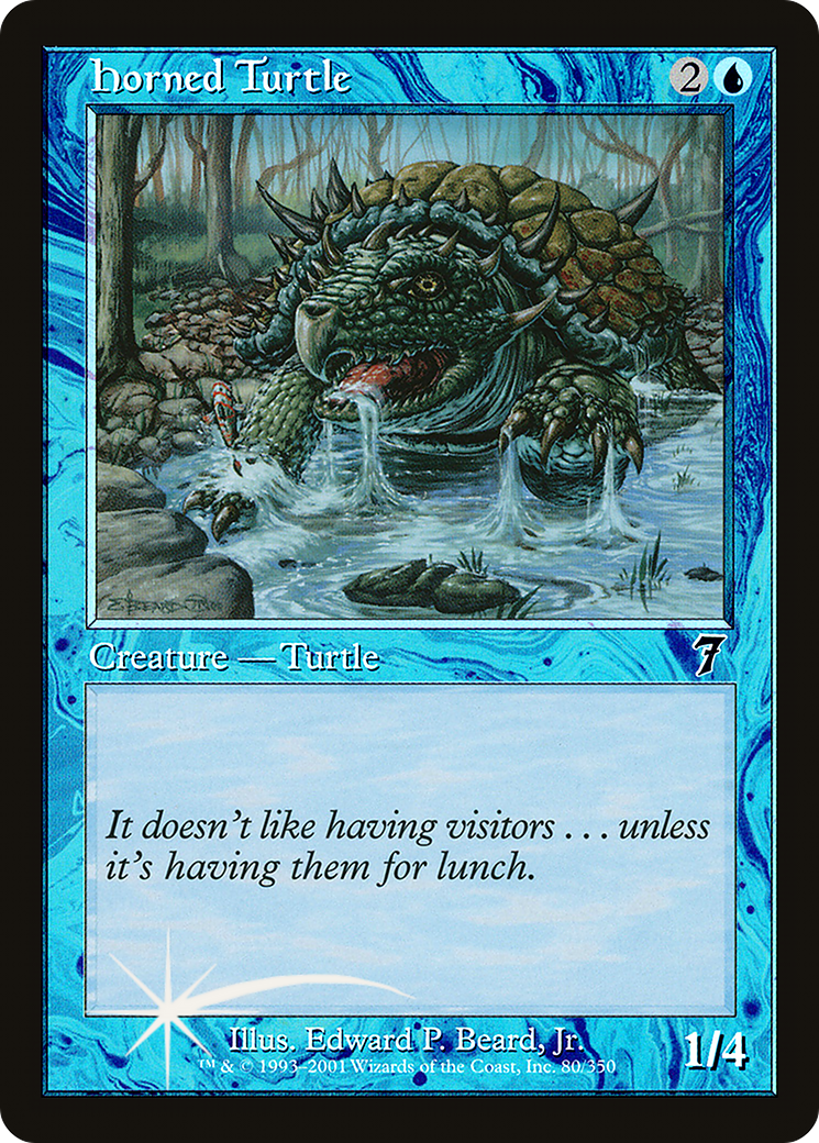 Horned Turtle (080) Foil - Seventh Edition