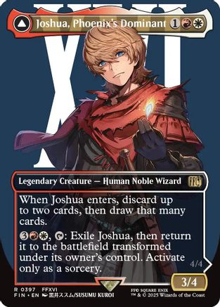 Joshua, Phoenix's Dominant // Phoenix, Warden of Fire (Borderless) (397) Foil - FINAL FANTASY