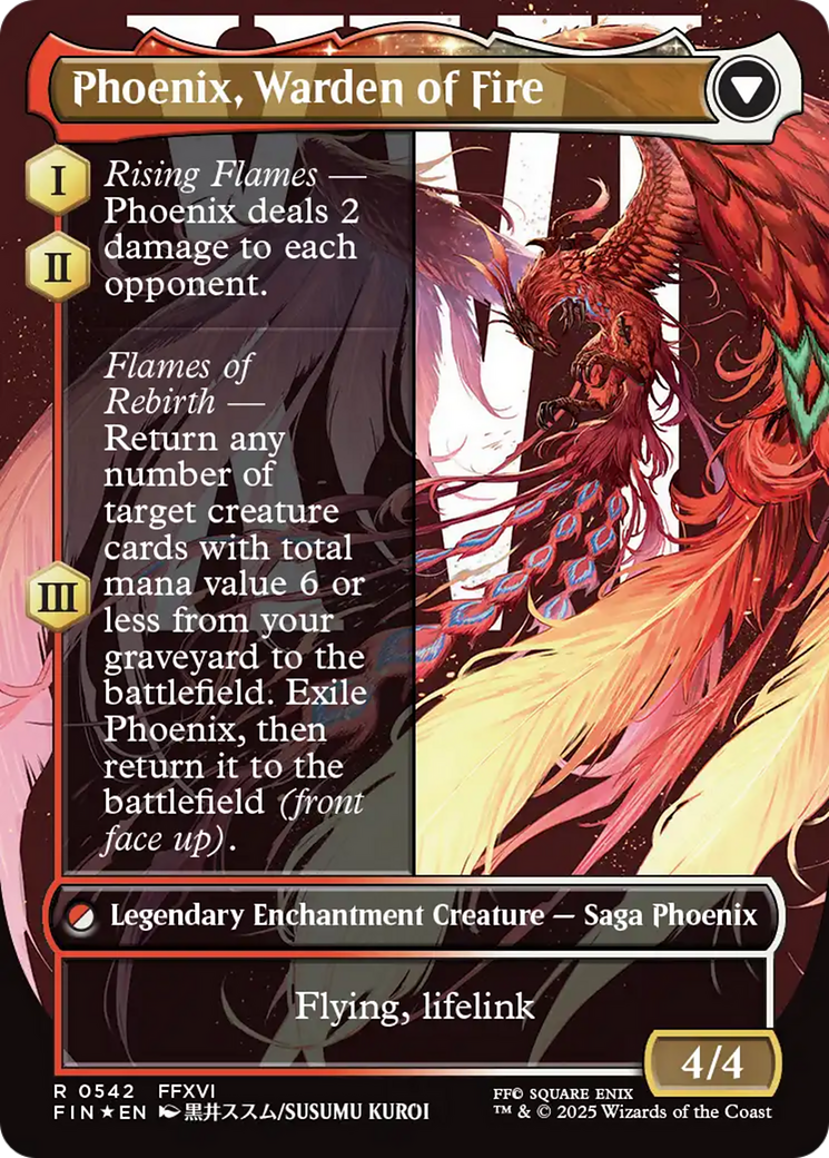 Joshua, Phoenix's Dominant // Phoenix, Warden of Fire (Borderless) (542) Surge Foil - FINAL FANTASY