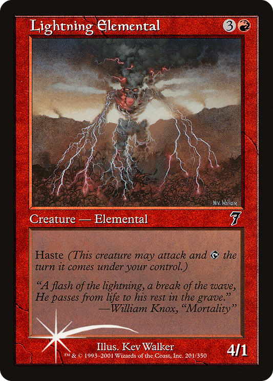 Lightning Elemental (201) Foil - Seventh Edition