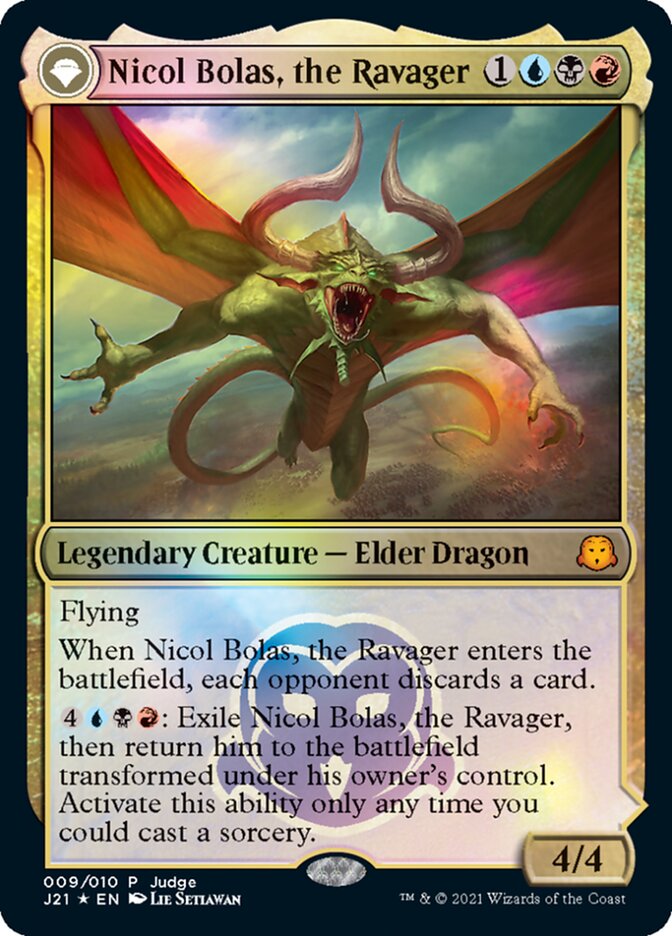 Nicol Bolas, the Ravager // Nicol Bolas, the Arisen (009) Foil - Judge Gift Cards 2021