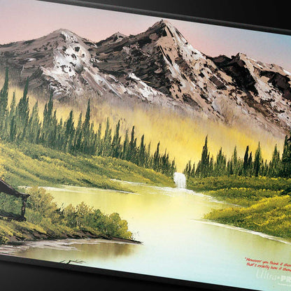Bob Ross Playmat Black Stitched Mountain Retreat
