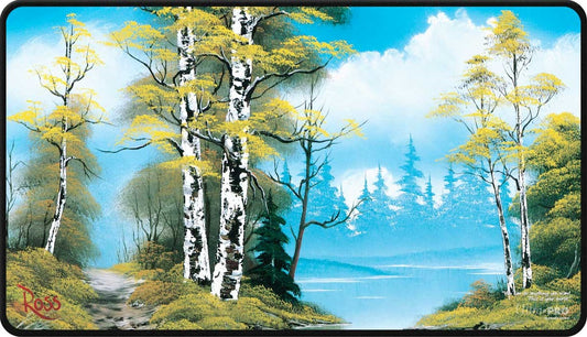 Bob Ross Playmat Black Stitched Lakeside Path