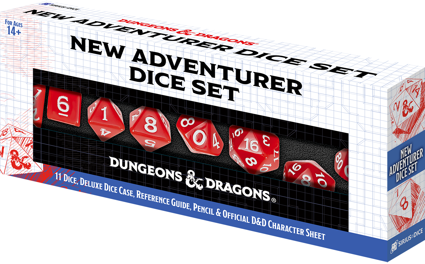 Dungeons & Dragons - New Adventurer Red Dice Set | Silver Goblin