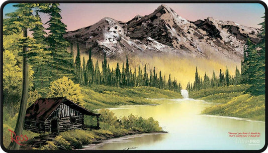 Bob Ross Playmat Black Stitched Mountain Retreat