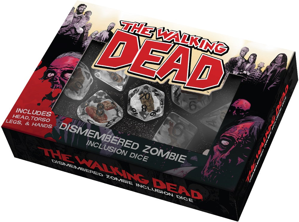 FanRoll: The Walking Dead Dismembered Zombie Resin Poly Dice Set | Silver Goblin