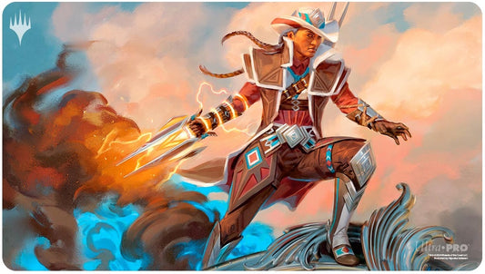 Outlaws of Thunder Junction Playmat Annie Flash, The Veteran-Silver Goblin