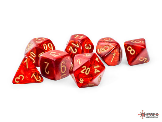 Chessex Scarab Scarlet/Gold Mega-hedral Dice Set