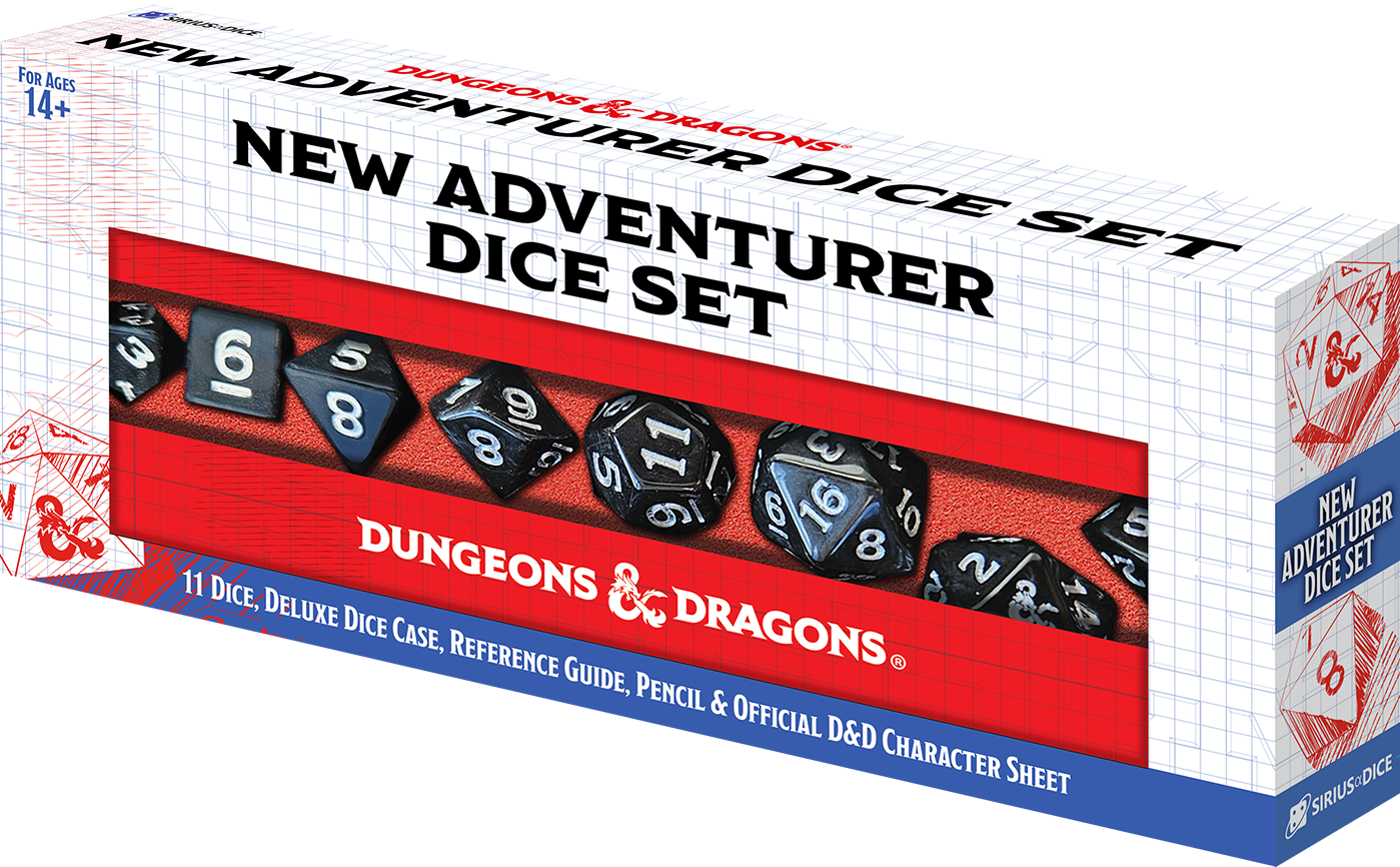 Dungeons & Dragons - New Adventurer Black Dice Set | Silver Goblin