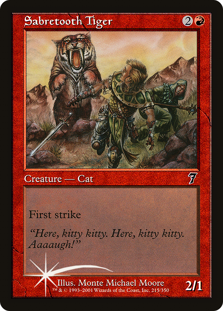 Sabretooth Tiger (215) Foil - Seventh Edition