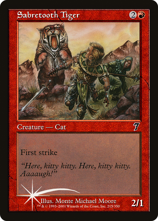 Sabretooth Tiger (215) Foil - Seventh Edition