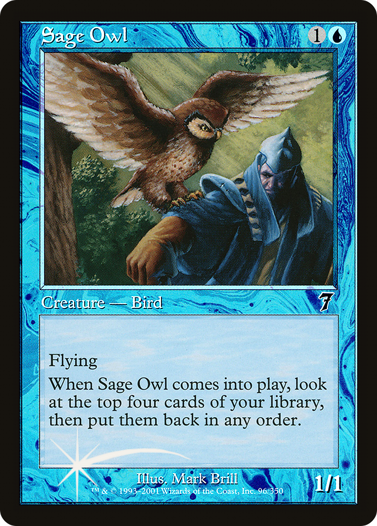 Sage Owl (096) Foil - Seventh Edition