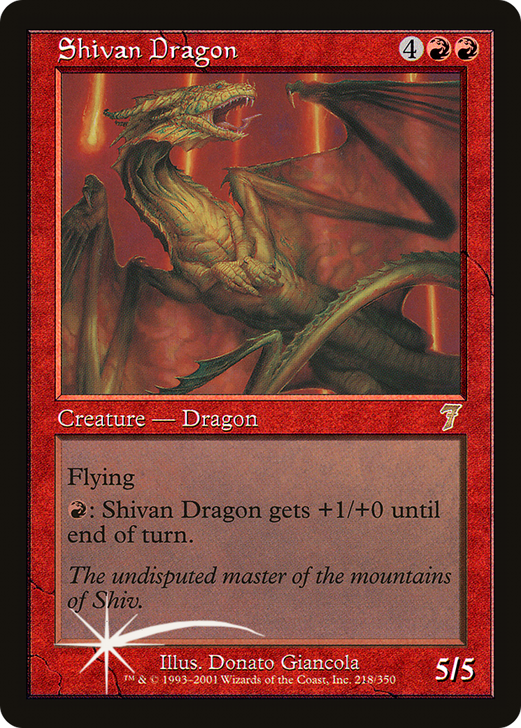 Shivan Dragon (218) Foil - Seventh Edition